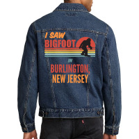 Bigfoot Lives In Burlington New Jersey Sweatshirt Men Denim Jacket | Artistshot