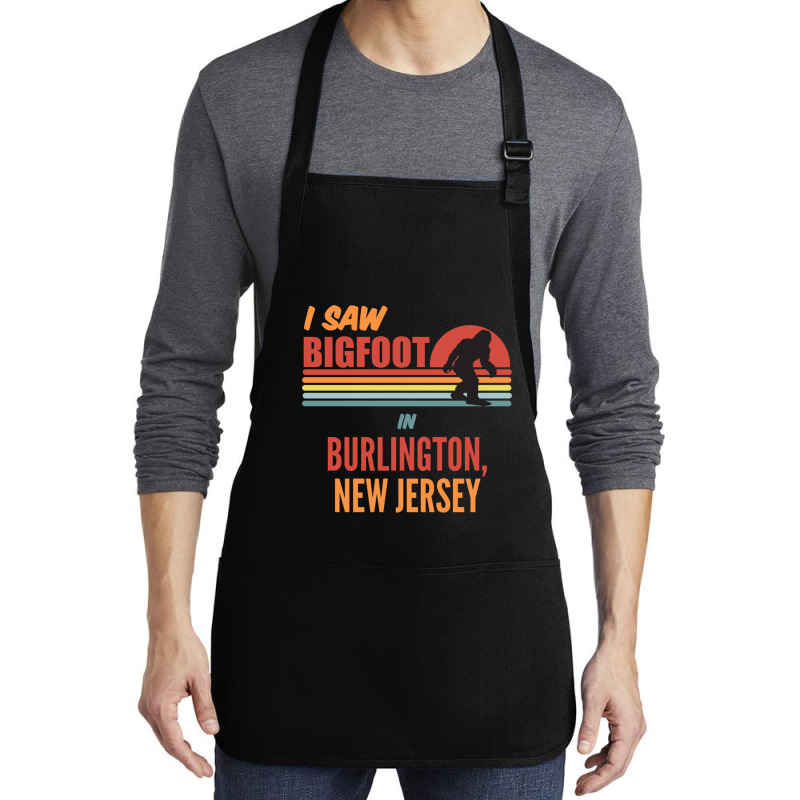 Bigfoot Lives In Burlington New Jersey Sweatshirt Medium-length Apron | Artistshot