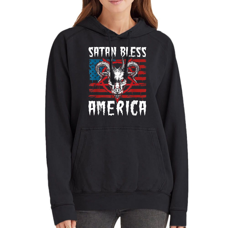 Satan Bless America American Flag 4th Of July T Shirt Vintage Hoodie by cm-arts | Artistshot