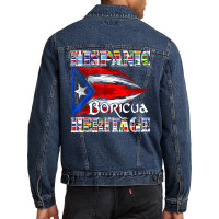 Hispanic Heritage Boricua Puerto Rican Flag Latin America T T Shirt Men Denim Jacket | Artistshot