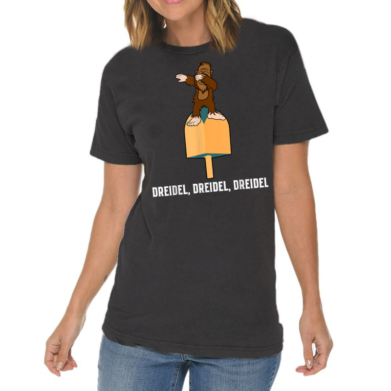 Bigfoot Dabbing Dreidel Funny Hanukkah Jewish Shirt Vintage T-shirt | Artistshot