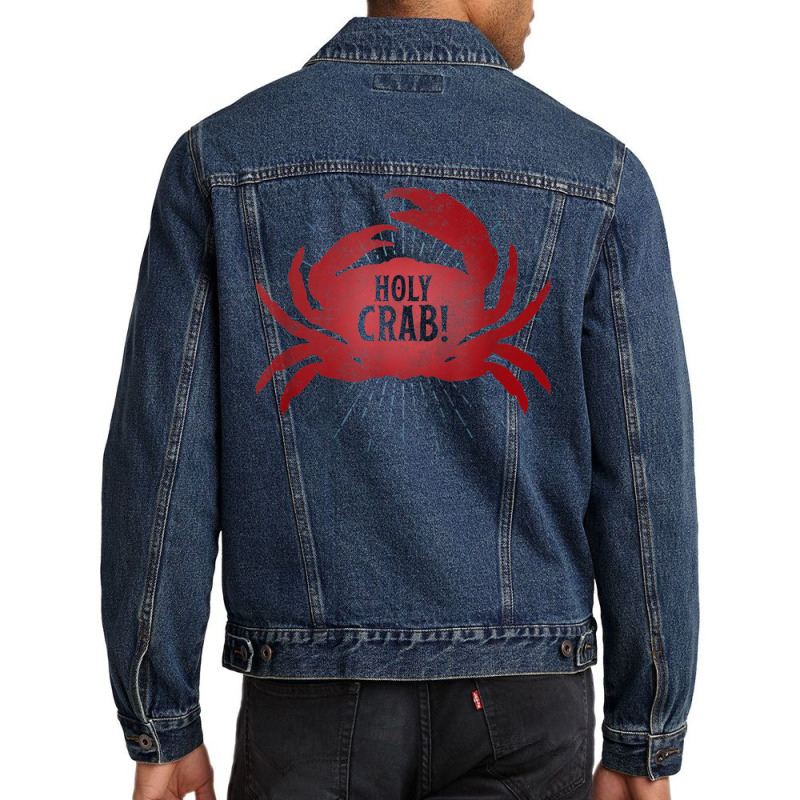 Holly Crab Funny Gift Tee Shirt Crustacean Zoology Nerd Men Denim Jacket | Artistshot