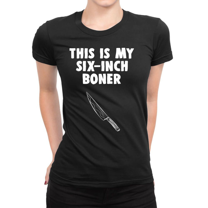 Funny Butcher T Shirt Boning Knife Humor Gift Ladies Fitted T-Shirt by cm-arts | Artistshot