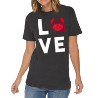 I Love Crabs Cute Crab Lover Crustacean Seafood Crab Vintage T-shirt | Artistshot