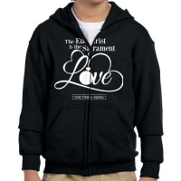 St Thomas Aquinas Quote Eucharist Is The Sacrament Of Love T Shirt Youth Zipper Hoodie | Artistshot