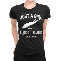 Long Island New York Souvenir For Women, Girl, Wife Map T Shirt Ladies Fitted T-shirt | Artistshot