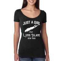 Long Island New York Souvenir For Women, Girl, Wife Map T Shirt Women's Triblend Scoop T-shirt | Artistshot