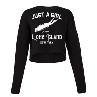 Long Island New York Souvenir For Women, Girl, Wife Map T Shirt Cropped Sweater | Artistshot