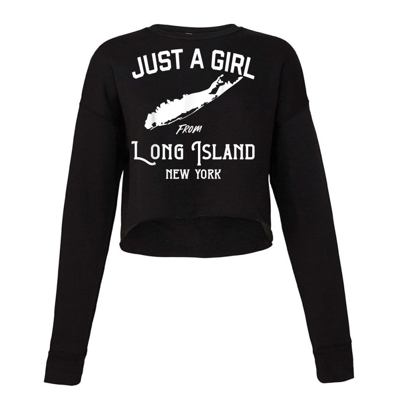 Long Island New York Souvenir For Women, Girl, Wife Map T Shirt Cropped Sweater by cm-arts | Artistshot