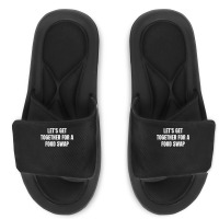 Let's Get Together For A Food Swap T Shirt Slide Sandal | Artistshot