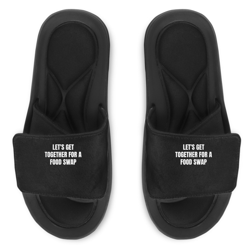 Let's Get Together For A Food Swap T Shirt Slide Sandal by cm-arts | Artistshot