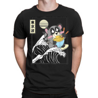 Raccoon Eating Ramen Japanese Waves Anime Minimal Kawaii T-shirt | Artistshot