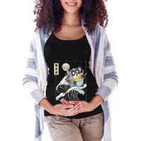 Raccoon Eating Ramen Japanese Waves Anime Minimal Kawaii Maternity Scoop Neck T-shirt | Artistshot