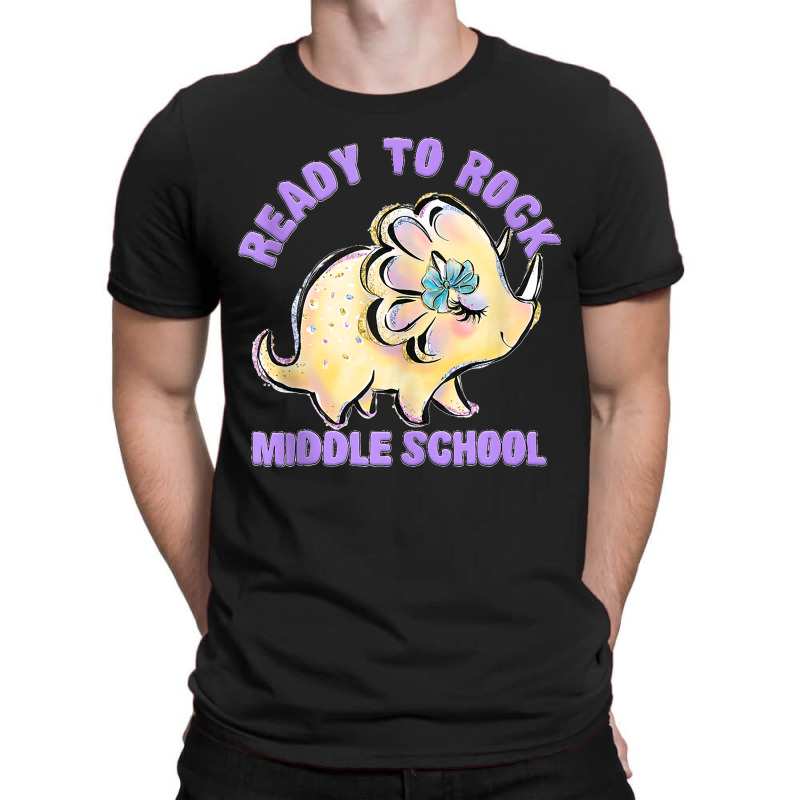 Middle School Girl Dinosaur Outfit First Day Of School Tank Top T-shirt | Artistshot