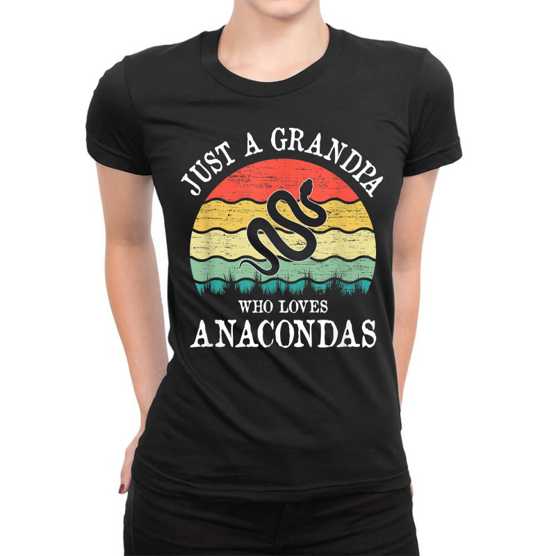 Just A Grandpa Who Loves Anacondas T Shirt Ladies Fitted T-Shirt by cm-arts | Artistshot