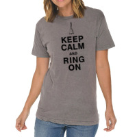 Keep Calm And Ring On For Bell Choir Members Hand Bell T Shirt Vintage T-shirt | Artistshot