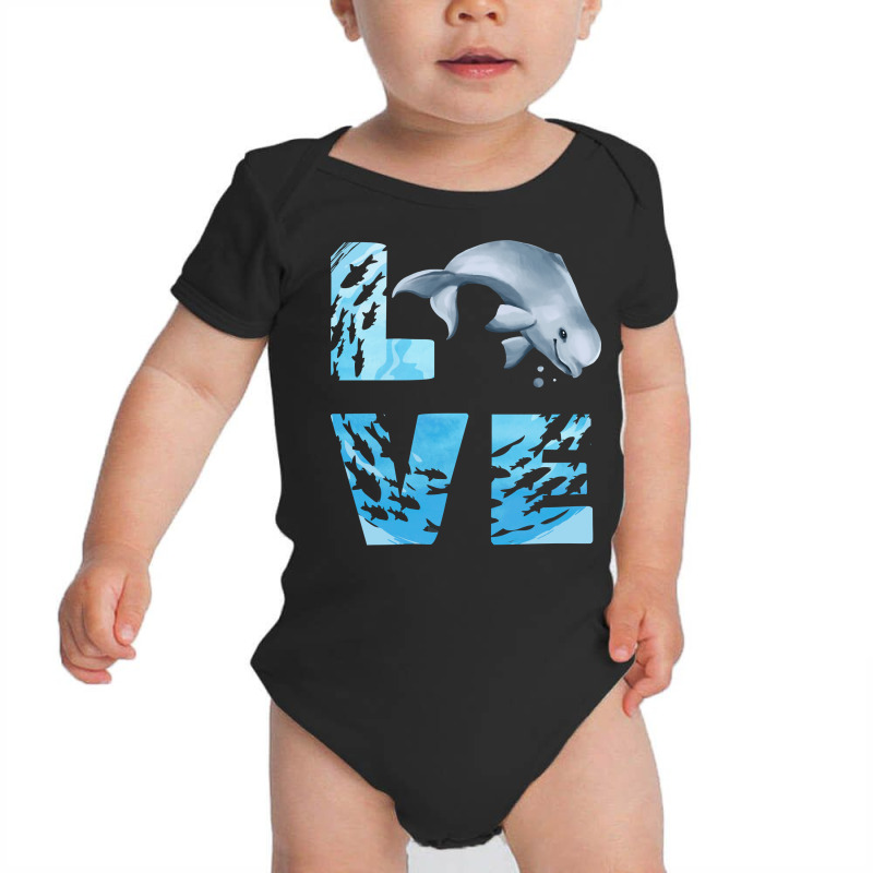 Love Beluga Whale Sea Animals Marine Mammal Whales Sweatshirt Baby Bodysuit by cm-arts | Artistshot