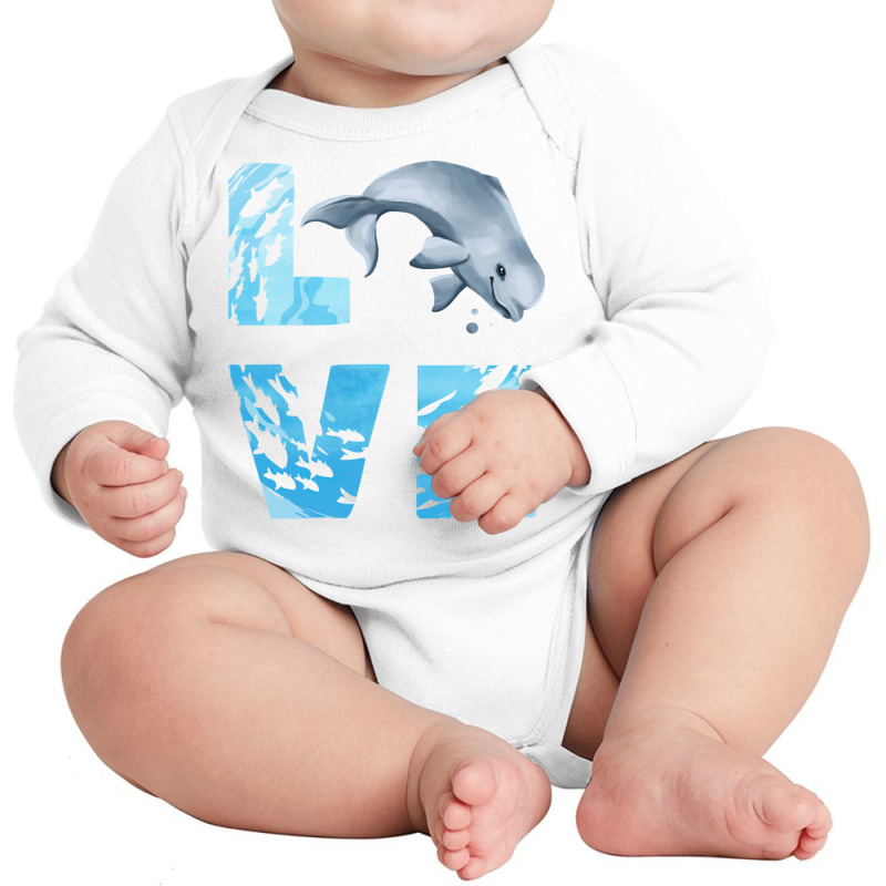 Love Beluga Whale Sea Animals Marine Mammal Whales Sweatshirt Long Sleeve Baby Bodysuit by cm-arts | Artistshot