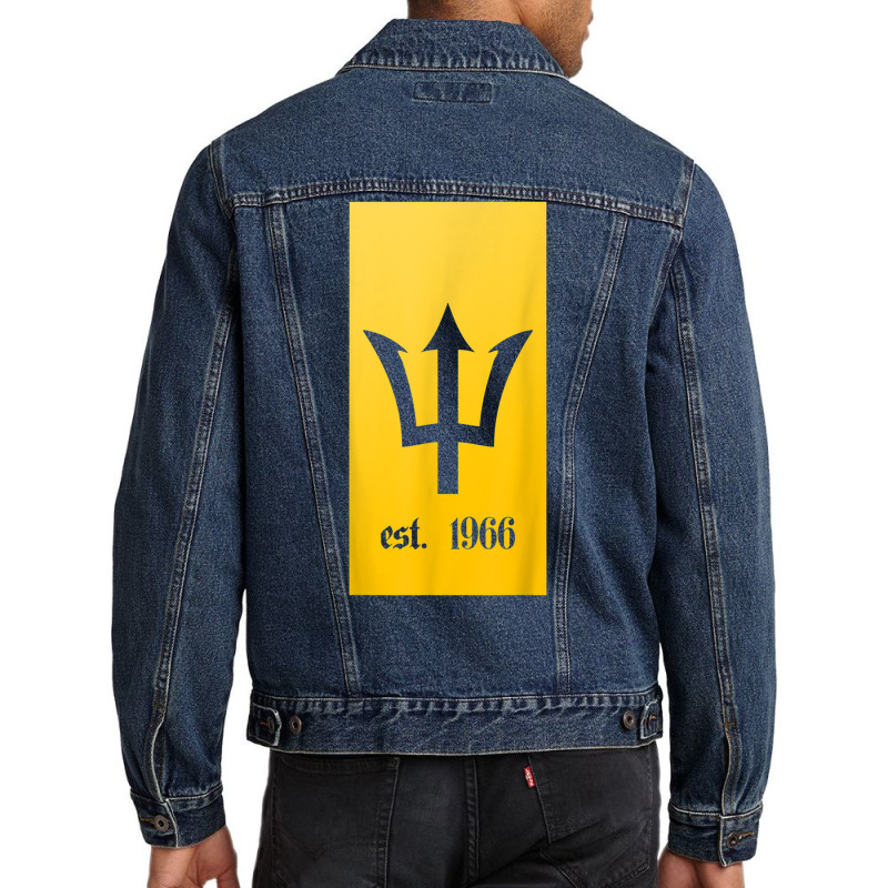 Bajan Shirt Barbados Est 1966 Trident Men Denim Jacket | Artistshot