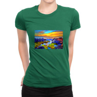 The Sky Kisses The Ocean Goodnight Ladies Fitted T-shirt | Artistshot