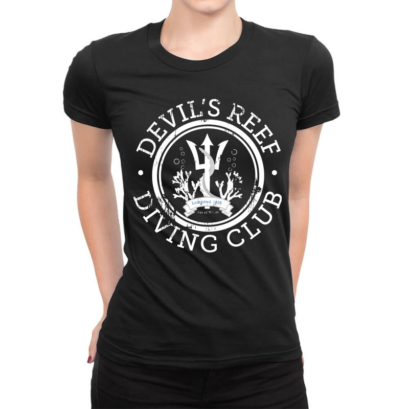 Devil's Reef Diving Club Ladies Fitted T-Shirt by ardylanda | Artistshot