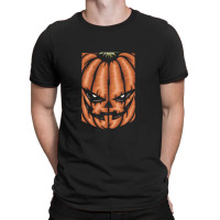 Scary Pumpkin Halloween Black Tee T-shirt | Artistshot