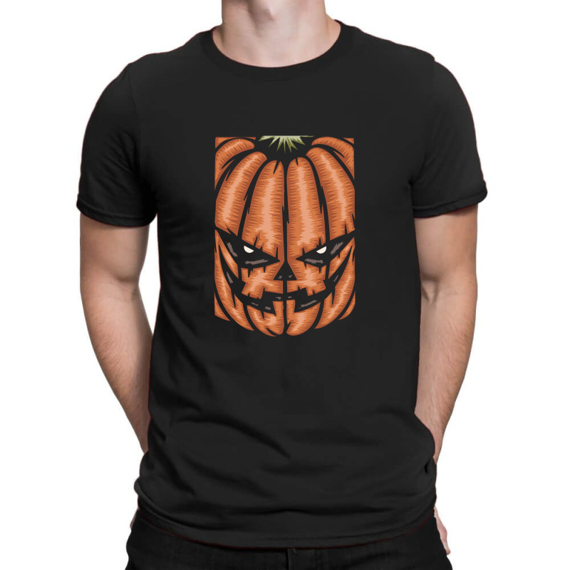 Scary Pumpkin Halloween Black Tee T-shirt | Artistshot