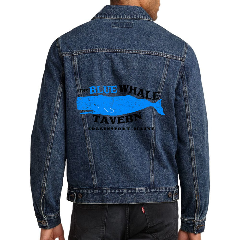 Blue Whale Tavern Distressed Men Denim Jacket by poppyallen | Artistshot