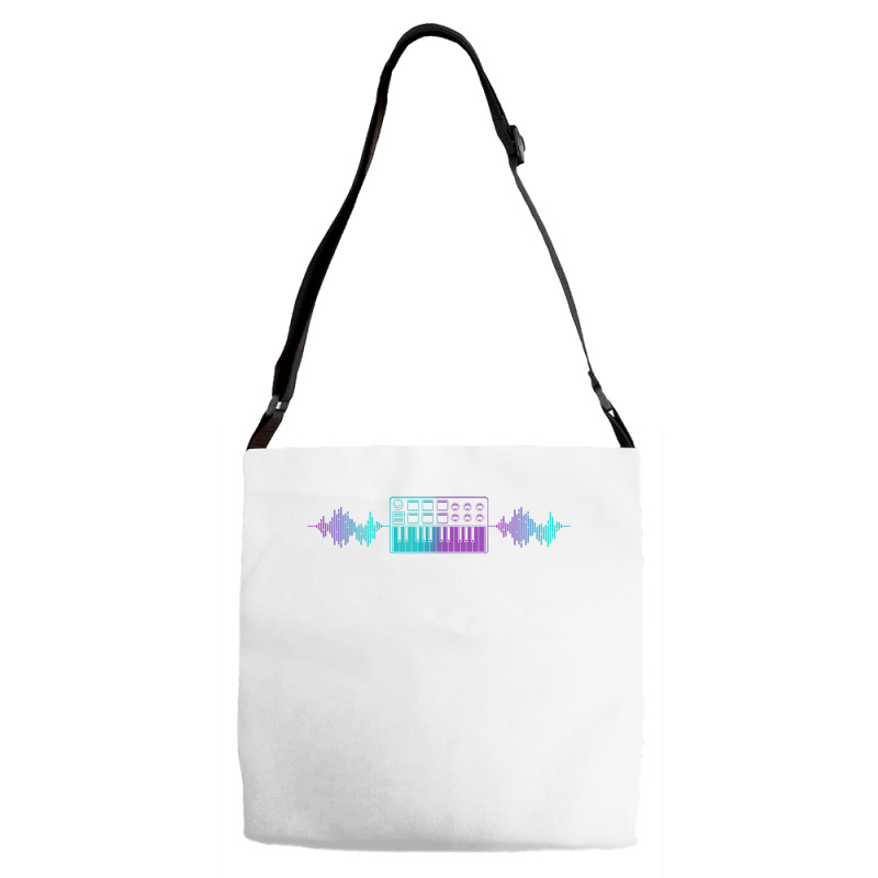 Retro Synthesizer Keyboard Electro Music Producer T Shirt Adjustable Strap Totes | Artistshot