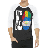 Nicaraguan And Guinean Mix Dna Flag Heritage Premium 3/4 Sleeve Shirt | Artistshot