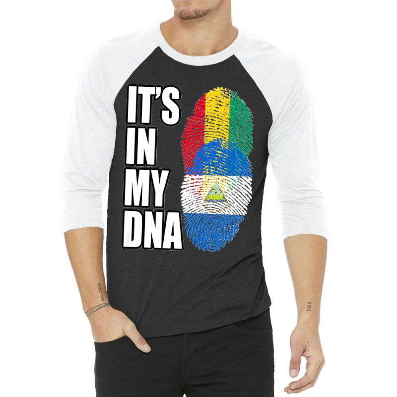 Nicaraguan And Guinean Mix Dna Flag Heritage Premium 3/4 Sleeve Shirt | Artistshot