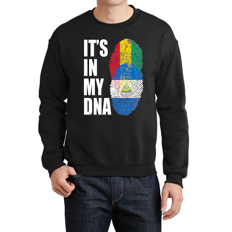 Nicaraguan And Guinean Mix Dna Flag Heritage Premium Crewneck Sweatshirt | Artistshot