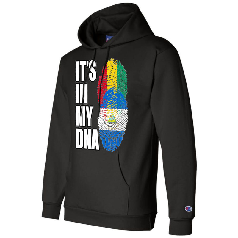 Nicaraguan And Guinean Mix Dna Flag Heritage Premium Champion Hoodie | Artistshot