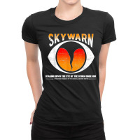 Skywarn   Distressed (also Available As Non Distressed) Ladies Fitted T-shirt | Artistshot