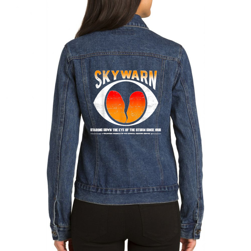 Skywarn   Distressed (also Available As Non Distressed) Ladies Denim Jacket by LisaMarieRangel | Artistshot