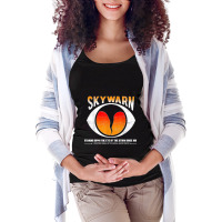 Skywarn   Distressed (also Available As Non Distressed) Maternity Scoop Neck T-shirt | Artistshot