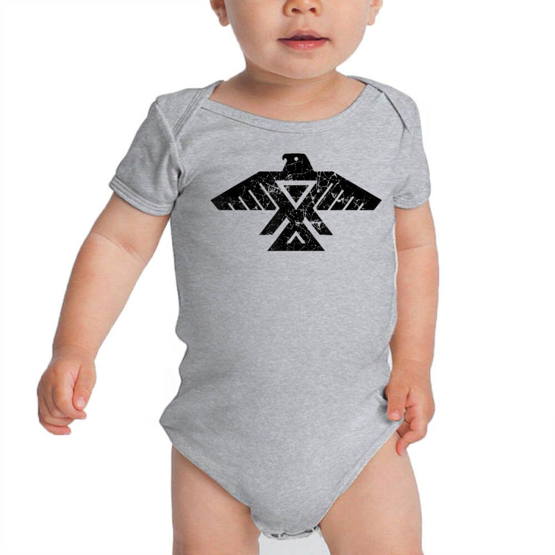 Thunderbird T Shirt Distressed Black Baby Bodysuit | Artistshot