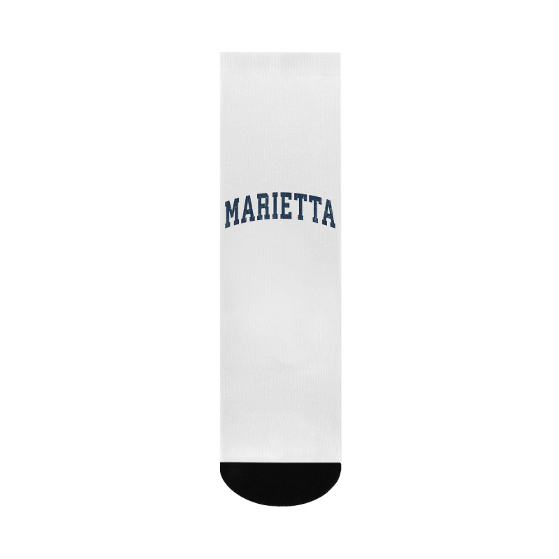 Marietta Georgia Ga Vintage Sports Design Navy Design T Shirt Crew Socks | Artistshot