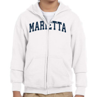 Marietta Georgia Ga Vintage Sports Design Navy Design T Shirt Youth Zipper Hoodie | Artistshot