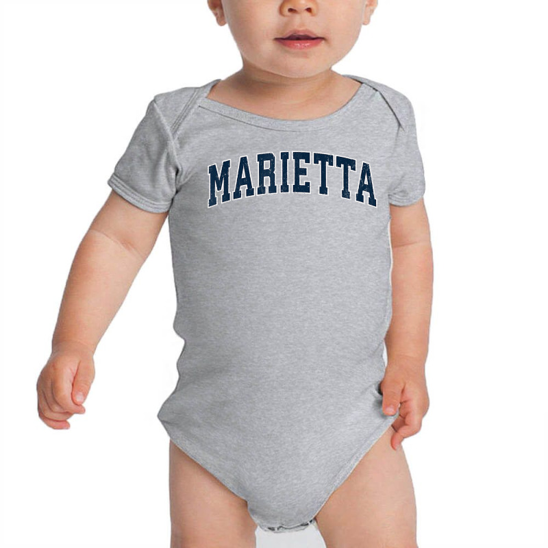 Marietta Georgia Ga Vintage Sports Design Navy Design T Shirt Baby Bodysuit | Artistshot