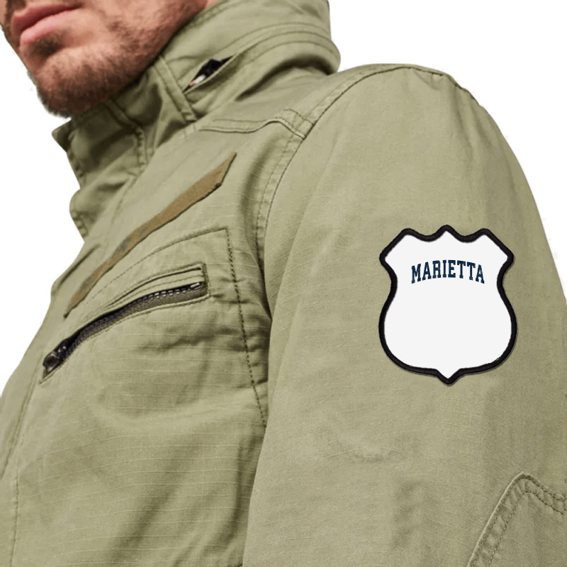 Marietta Georgia Ga Vintage Sports Design Navy Design T Shirt Shield Patch | Artistshot