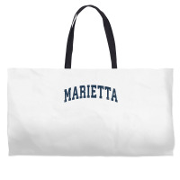 Marietta Georgia Ga Vintage Sports Design Navy Design T Shirt Weekender Totes | Artistshot