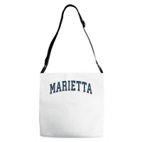 Marietta Georgia Ga Vintage Sports Design Navy Design T Shirt Adjustable Strap Totes | Artistshot