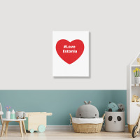 Love Estonia, Hashtag Heart, Estonia Portrait Canvas Print | Artistshot