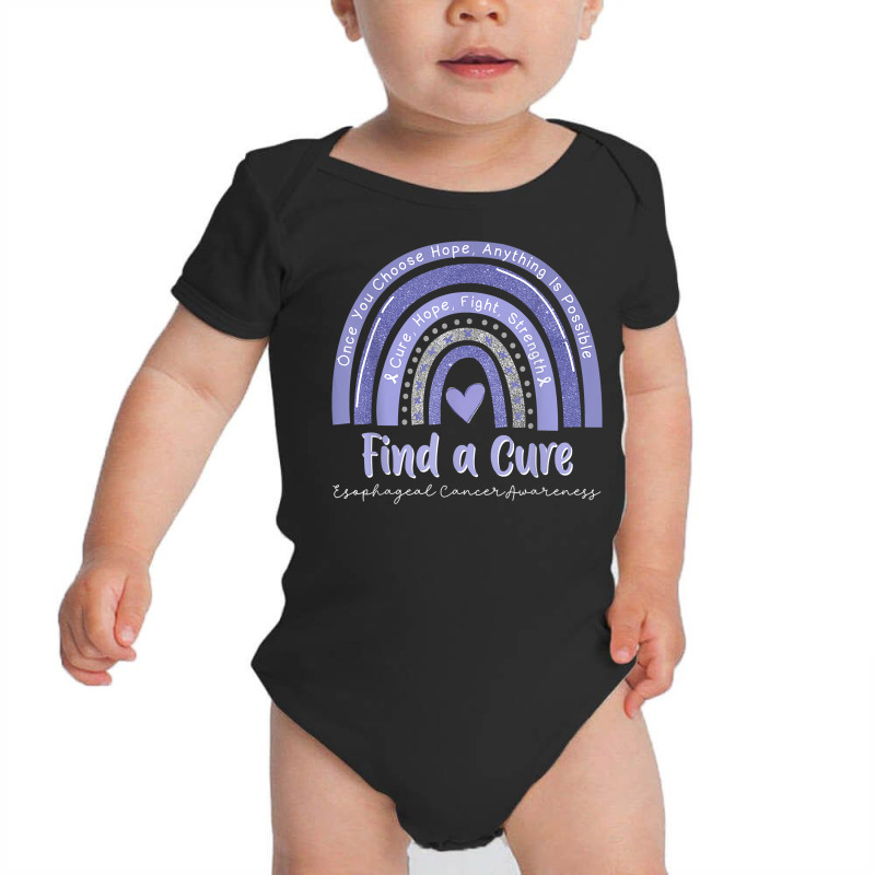 Rainbow Cure Hope Fight Strength Esophageal Cancer Awareness T Shirt Baby Bodysuit by cm-arts | Artistshot