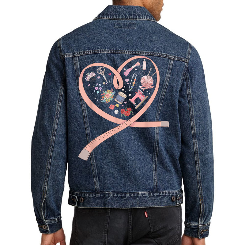 Womens Sewing Is My Heart Tee Quilting Loves Sewing Machines T Shirt Men Denim Jacket | Artistshot