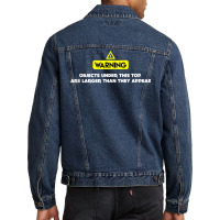 Objects Under This Top Are Larger Than They Appear Tank Top Men Denim Jacket | Artistshot