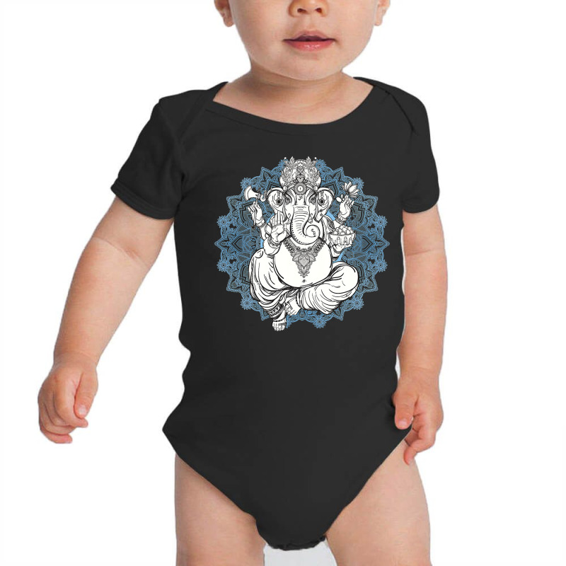 Hindu Elephant God Ganesha Tshirt  Oriental India Henna Tee Baby Bodysuit | Artistshot