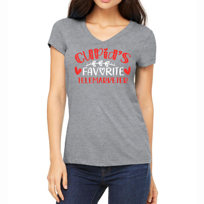 Cupid's Favorite Telemarketer Romance Couples Men Women T Shirt Women's V-Neck T-Shirt by cm-arts | Artistshot