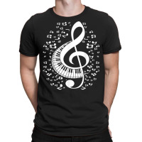 Treble Clef Keyboard Classical Music Notes Pianist Piano T Shirt T-shirt | Artistshot